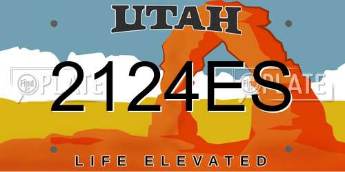 2124ES Utah License Plate