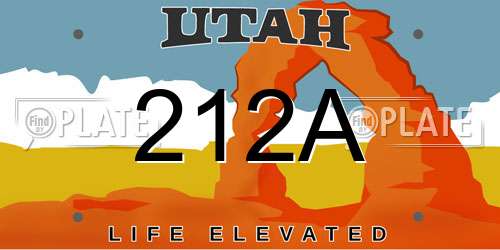 212A Utah License Plate
