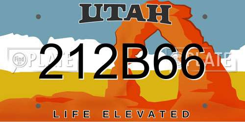 212B66 Utah License Plate