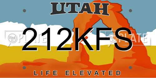 212KFS Utah License Plate