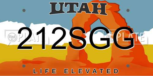 212SGG Utah License Plate