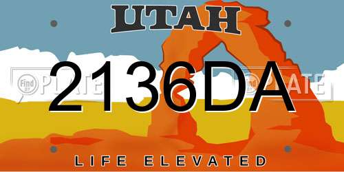 2136DA Utah License Plate