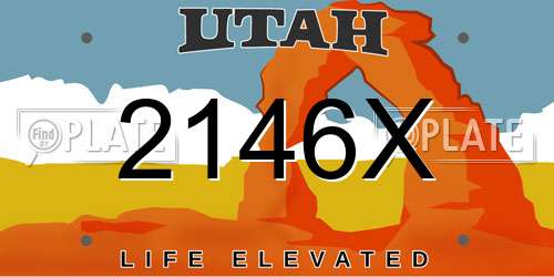 2146X Utah License Plate