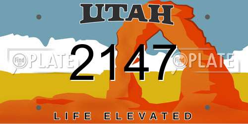 2147 Utah License Plate