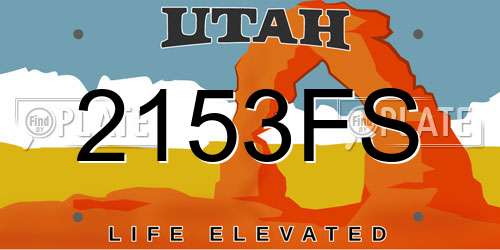 2153FS Utah License Plate