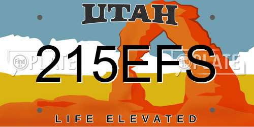 215EFS Utah License Plate