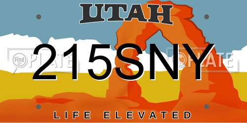 215SNY Utah License Plate