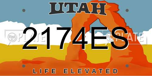 2174ES Utah License Plate