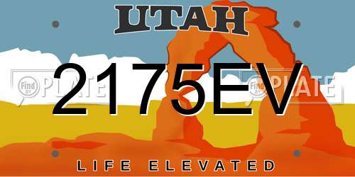 2175EV Utah License Plate