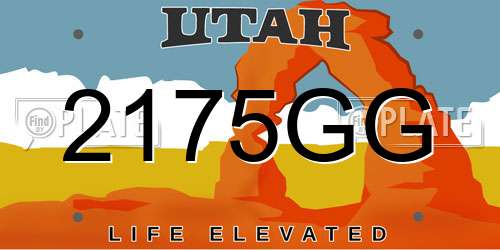 2175GG Utah License Plate