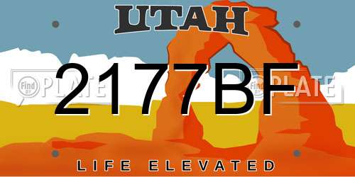 2177BF Utah License Plate