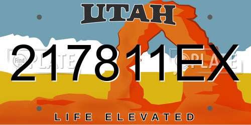 217811EX Utah License Plate