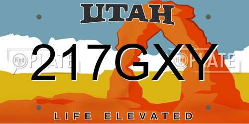 217GXY Utah License Plate