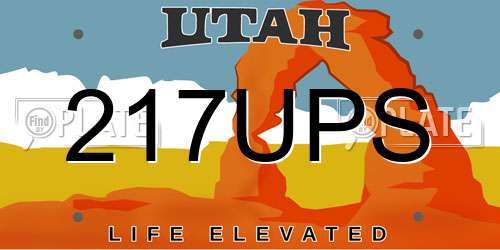217UPS Utah License Plate