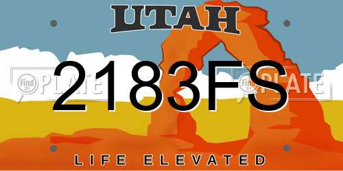 2183FS Utah License Plate