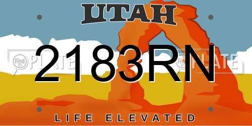 2183RN Utah License Plate