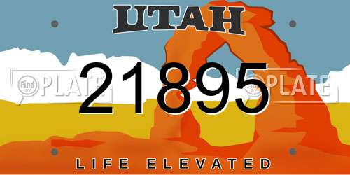 21895 Utah License Plate