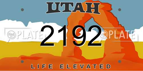 2192 Utah License Plate