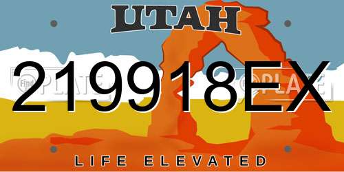 219918EX Utah License Plate
