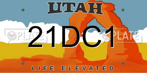 21DC1 Utah License Plate