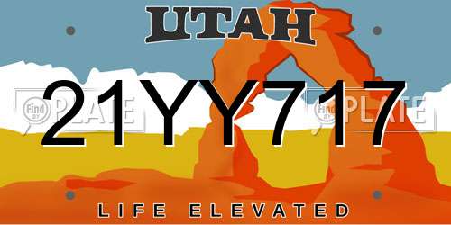 21YY717 Utah License Plate