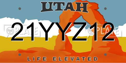 21YYZ12 Utah License Plate