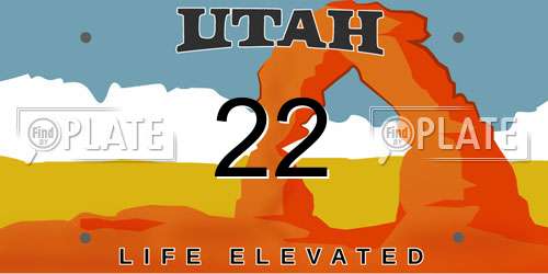 22 Utah License Plate