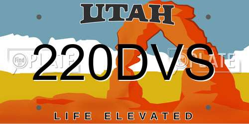 220DVS Utah License Plate