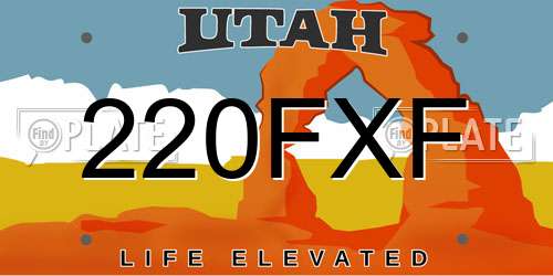 220FXF Utah License Plate