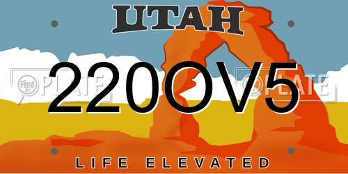 220OV5 Utah License Plate