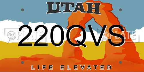 220QVS Utah License Plate