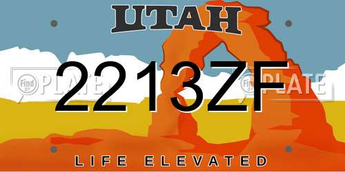 2213ZF Utah License Plate