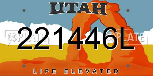 221446L Utah License Plate
