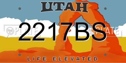 2217BS Utah License Plate