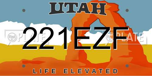 221EZF Utah License Plate