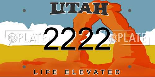 2222 Utah License Plate