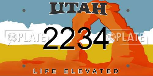 2234 Utah License Plate