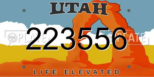 223556 Utah License Plate