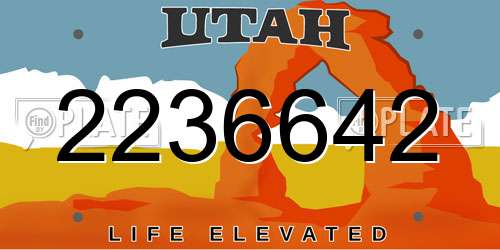 2236642 Utah License Plate
