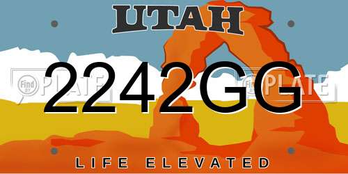2242GG Utah License Plate