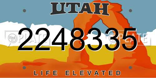 2248335 Utah License Plate