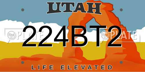 224BT2 Utah License Plate