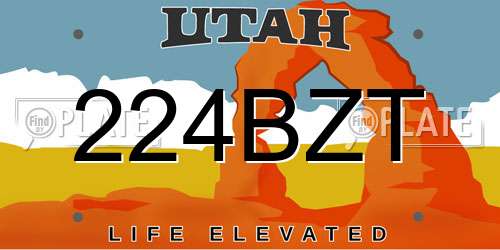 224BZT Utah License Plate