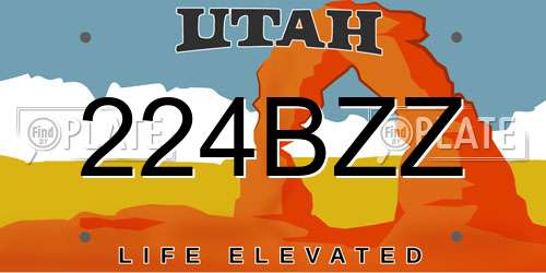 224BZZ Utah License Plate