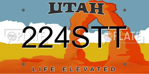 224STT Utah License Plate