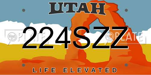 224SZZ Utah License Plate