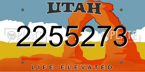 2255273 Utah License Plate