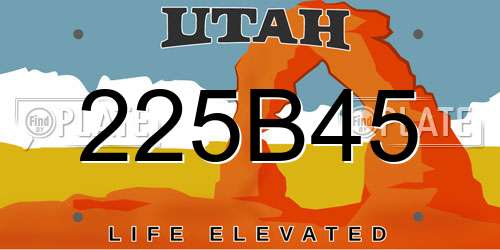 225B45 Utah License Plate