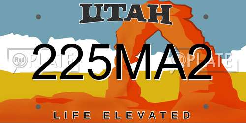 225MA2 Utah License Plate