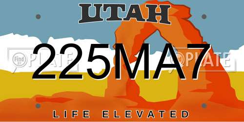 225MA7 Utah License Plate